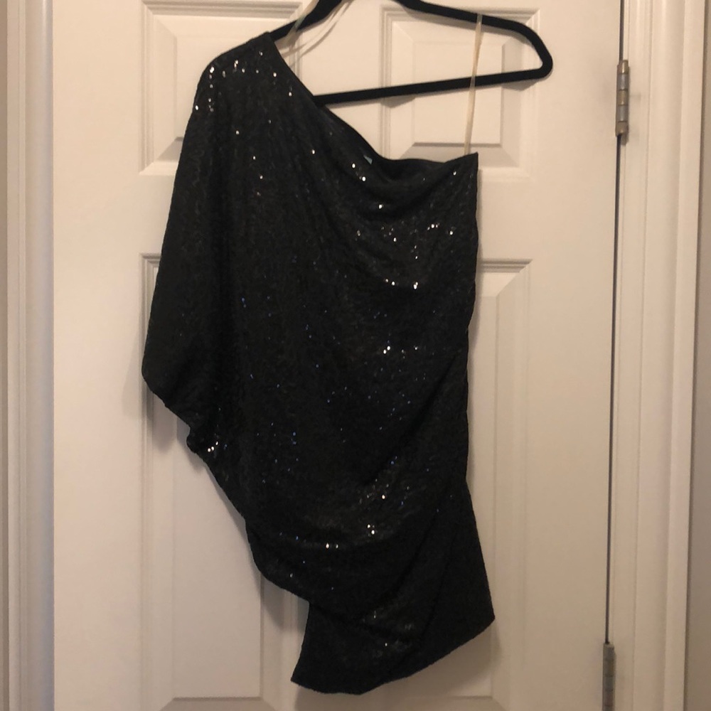 Sequined One Shoulder Mini Dress